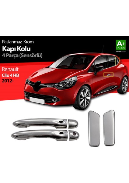 S-Dizayn Renault Clio 4 Hb Krom Kapı Kolu 4 Kapı 2012-2019 Sensör