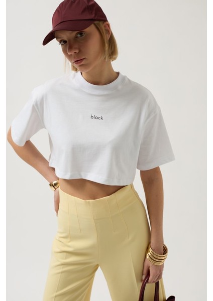 Baskılı Crop T-Shirt