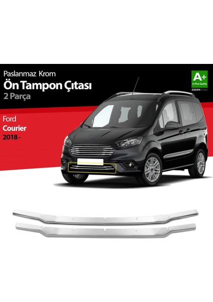 S-Dizayn Ford Courier Krom Ön Tampon Çıtası 2 Prç. 2018-2022