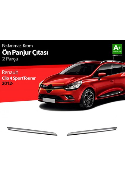 S-Dizayn Renault Clio 4 Sporttourer Krom Ön Panjur 2 Prç. 2012-20
