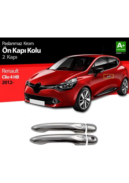 S-Dizayn Renault Clio 4 Hb Krom Ön Kapı Kolu 2 Kapı 2012-2019