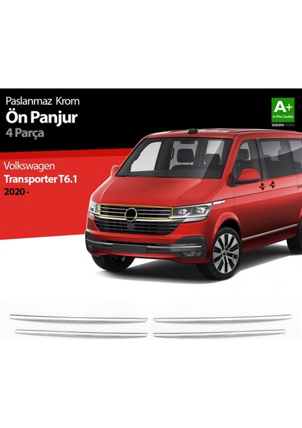 S-Dizayn Vw Transporter T6.1 Krom Ön Panjur 4 Prç. 2020 Üzeri