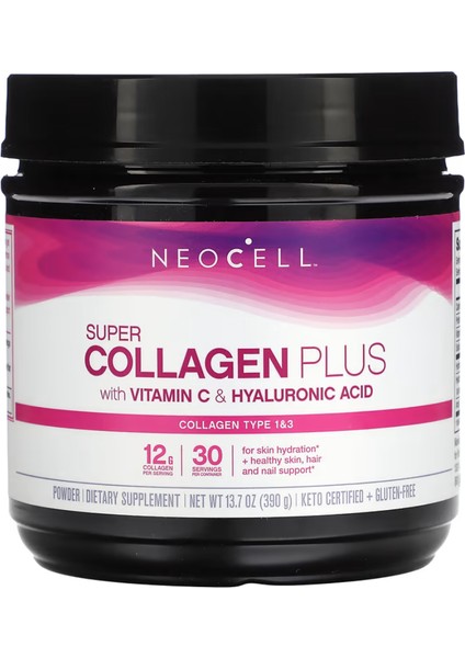 Super Collagen Plus With Vitamin C & Hyaluronic Acid, 13.7 Oz (390 G)