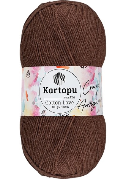 5 Adet Cotton Love Pamuklu El Örgü Ipi Amigurumi Ipi K818 Koyu Kahve