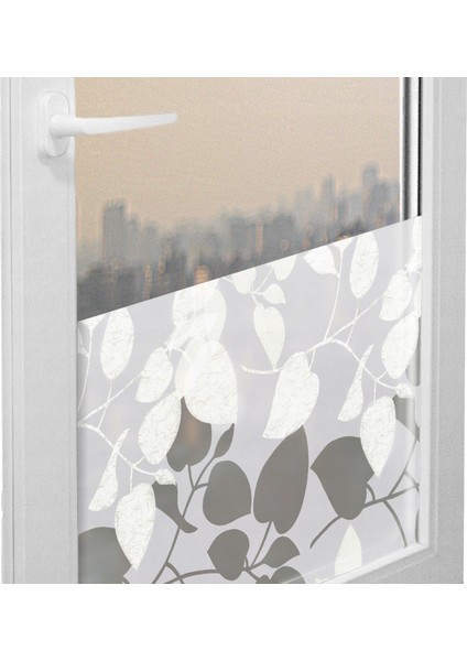 189-0018 Premium Yaprak Desenli Statik Cam Folyo ( 45 cm x 1 mt )