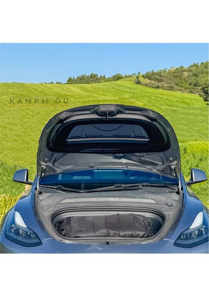 Tesla Model Y Uyumlu Visco Kamp Yatağı – Katlanabilir, 7 cm Kalınlık, Ortopedik Yastıklı, Taşıma Çantalı