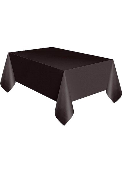 Siyah Renk Kullan At 120X180 cm Doğum Günü Partisi Için Düz Tek Kullanımlık Plastik Masa Örtüsü