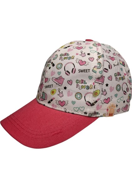 Kitti 4-8 Yaş Kız Çocuk Beyaz Renk Desenli Yazlık Şapka indirimleri