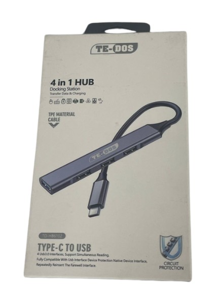 Type-C To USB Çoğaltıcı 4in1 Hub TD-H6102