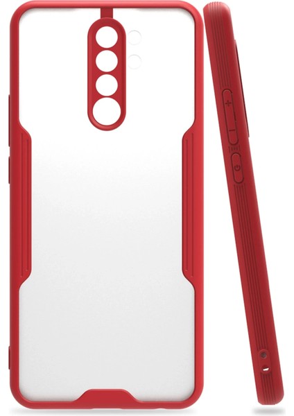 Xiaomi Redmi 9 Kılıf Platin Silikon - Kırmızı Yktsn