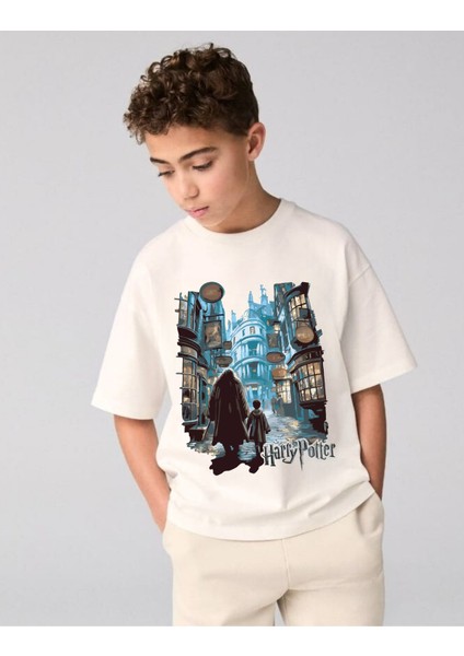 Harry Potter Diagon Yolu Oversize Tişört