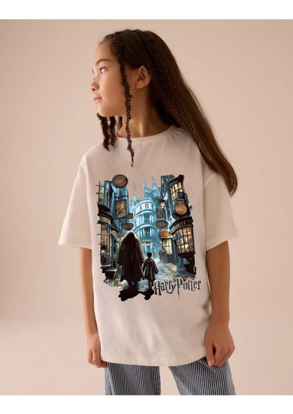 Harry Potter Diagon Yolu Oversize Tişört