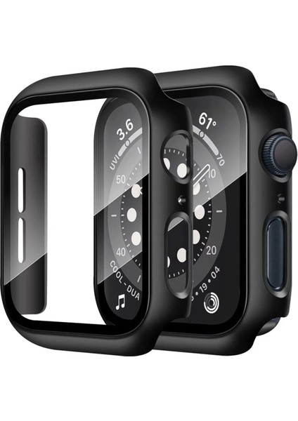 Apple Watch Seri 7/8/9 45MM Uyumlu Kasa ve Ekran Koruyucu Siyah
