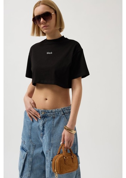 Baskılı Crop T-Shirt