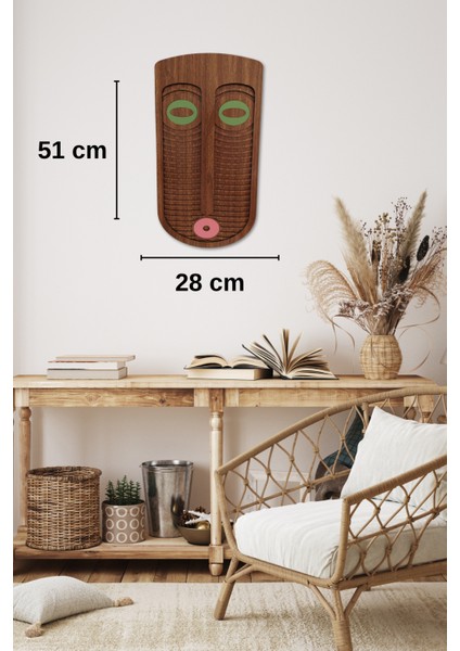 El Yapımı Üç Boyutlu Ahşap Soyut Afrika Mask Duvar Dekoru