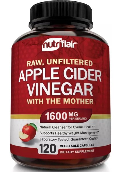 Apple Cider Vinegar Capsules Weight Loss Supplement 1600 mg 120 Vegetable Capsules