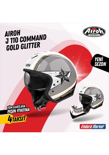 Aıroh J 110 Command Gold Glıtter Kask