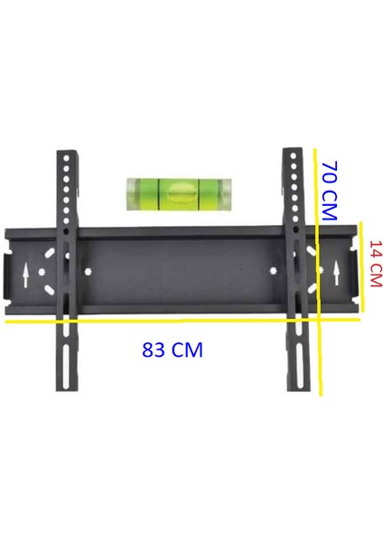 strong 80" Inç - 203 Ekran Tv- Lcd-Led-Monitör Uyumlu Televizyon Sabit Duvar Askı Aparatı - Metal