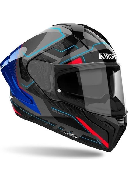 Aıroh Matryx Rocket Blue Red Gloss Kask