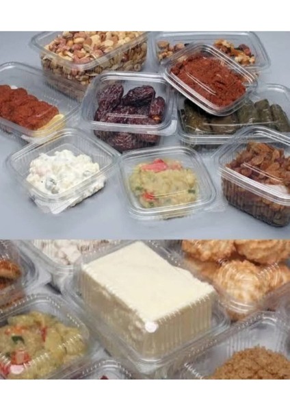 Plastik Saklama Kabı 2000 gr 10 Adet Plastik Kapaklı Kase Sızdırmaz Kap Şeffaf Kullan At Kase