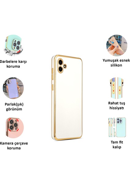 Samsung Galaxy A04E Kılıf Kenar Detaylı Yumuşak Parlak Silikon fiyatları