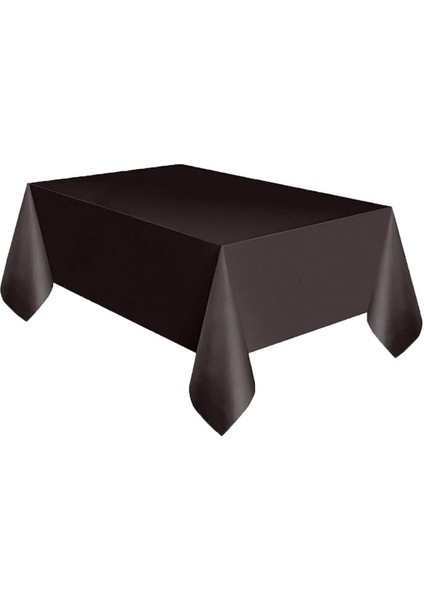Siyah Renk Kullan At 137X183 cm Doğum Günü Partisi Için Düz Tek Kullanımlık Plastik Masa Örtüsü