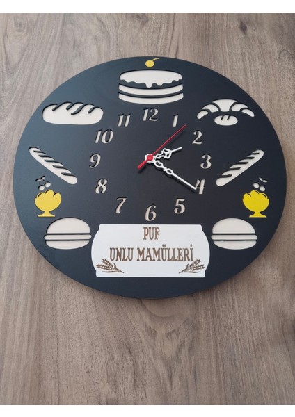 Fırın // Unlu Mamuller // Pastane ***iş Yerine Özel Kişiye Özel Isim Yazılı Duvar Saati fırsatları