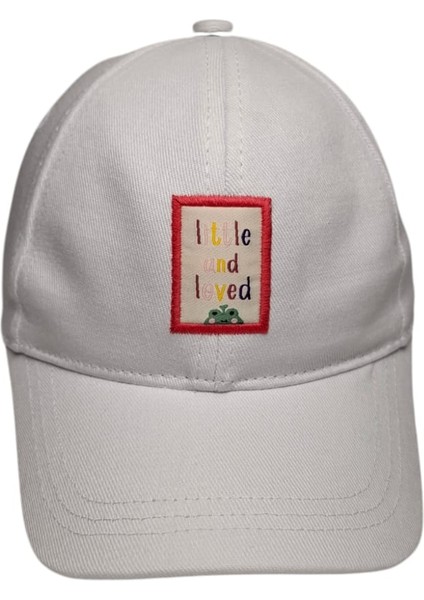 Kitti 4-8 Yaş Kız Çocuk Beyaz Renk Amblem Figürlü Yazlık Şapka