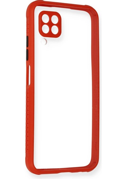 Huawei P40 Lite Kılıf Miami Şeffaf Silikon - Kırmızı Yktsn
