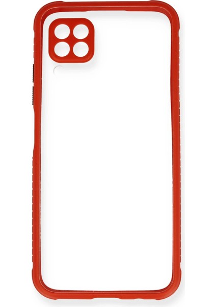 Huawei P40 Lite Kılıf Miami Şeffaf Silikon - Kırmızı Yktsn