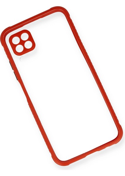 Huawei P40 Lite Kılıf Miami Şeffaf Silikon - Kırmızı Yktsn