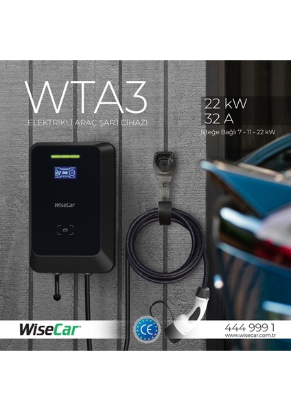 Wta 22KW Elektrikli Araç Şarj Cihazı Ev Wallbox Type 2