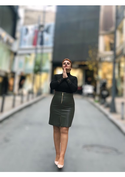 Fermuarlı Deri Mini Etek fiyatları