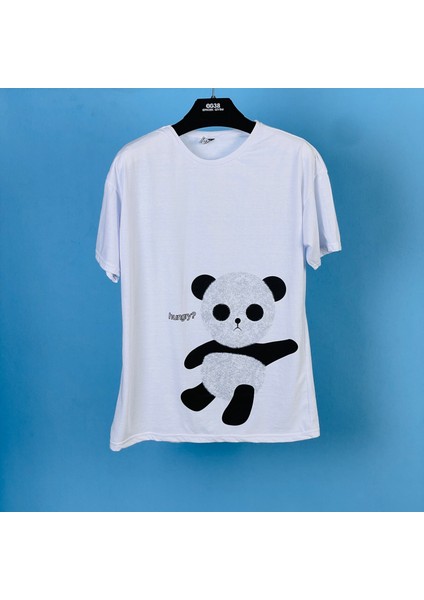Tmb Hungry Panda Oversize Tşört Beyaz