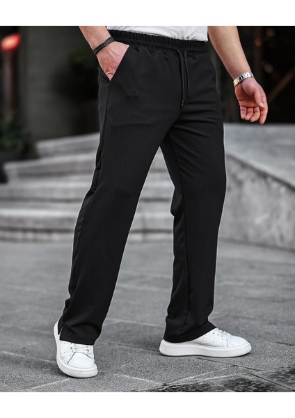 Tmb Fitilli Yırtmaçlı Baggy Eşofman Siyah