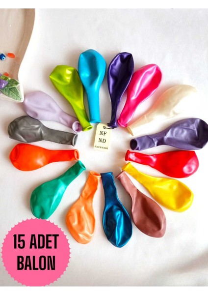 15 Adet Balon Doğum Günü Parti Süs Eğlence 11 Inç 28 cm Metalik Karışık Renk Hediye