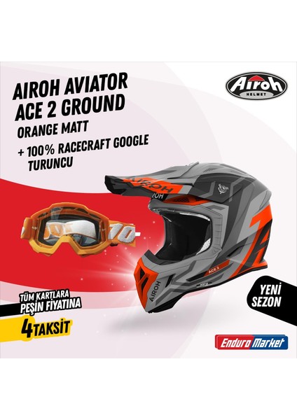 Aıroh Avıator Ace 2 Ground Orange Matt Kask