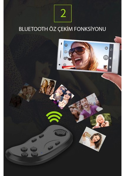 Shinecon SC-B01 Sanal Gerçeklik Gözlüğü Kumandası - Siyah Yktsn