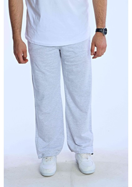 Düz Baggy Eşofman Açık Gri