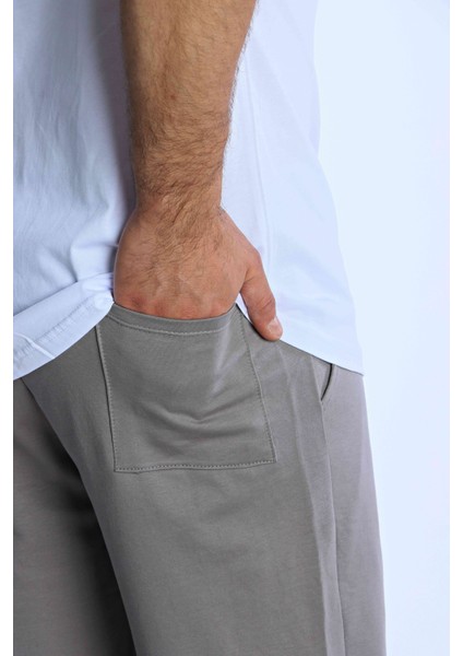 Düz Baggy Eşofman Koyu Gri