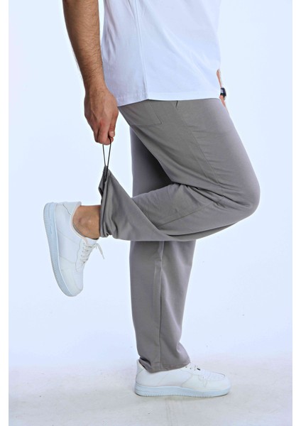Düz Baggy Eşofman Koyu Gri
