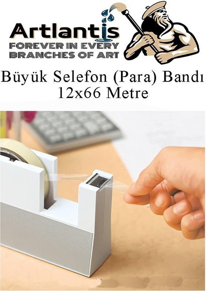 12X66 Metre Selefon Bant 1 Adet Büro Bandı Büyük Bant Makinelerine Uyumlu Şeffaf Para Bandı Artlantis Kırtasiye Bandı modelleri