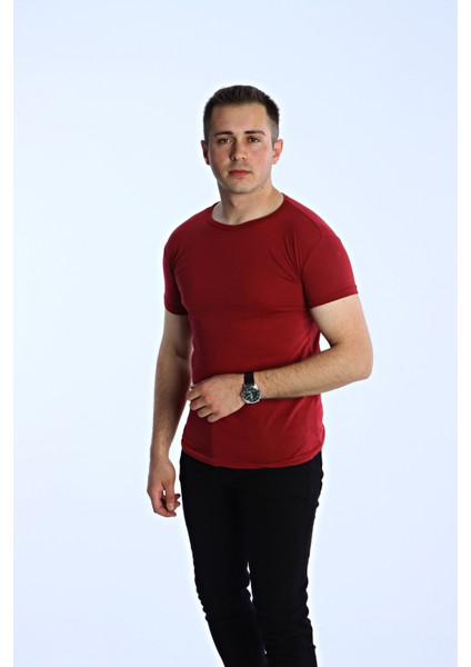 Eko Slimfit Basic Tişört Bordo fiyatları