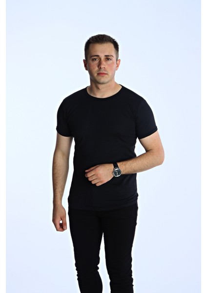Eko Slimfit Basic Tişört Siyah