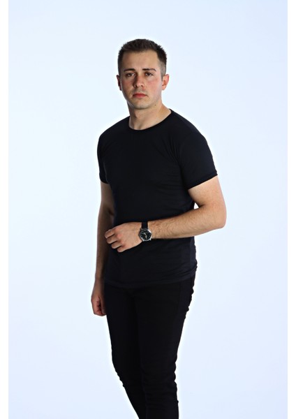 Eko Slimfit Basic Tişört Siyah