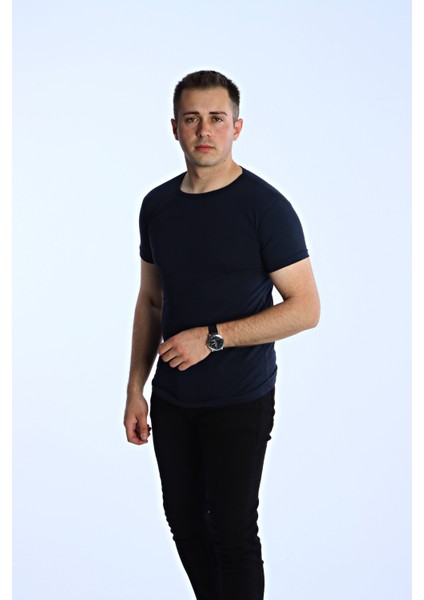 Eko Slimfit Basic Tişört Lacivert modelleri
