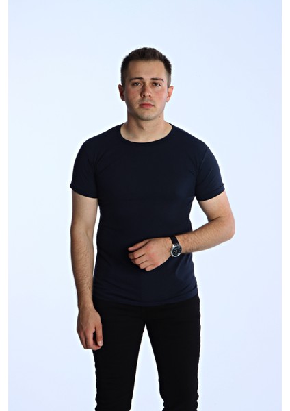 Eko Slimfit Basic Tişört Lacivert fırsatları
