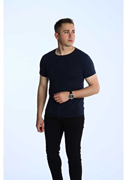 Eko Slimfit Basic Tişört Lacivert indirimleri
