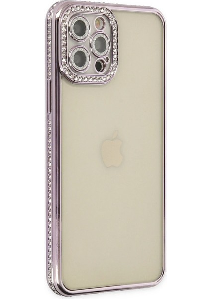 Iphone 12 Pro Kılıf Joke Taşlı Silikon - Mor Yktsn