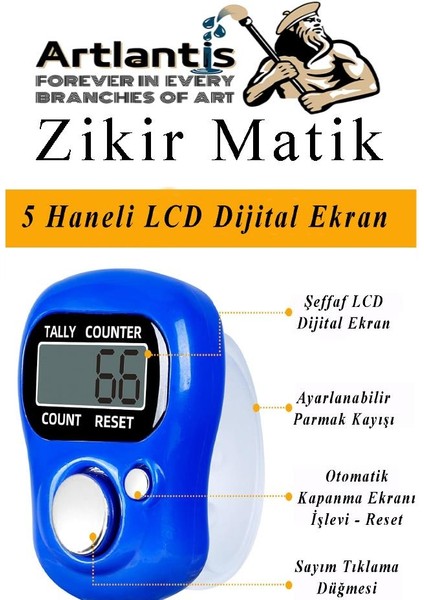 Zikirmatik 1 Adet Hediyelik Dua Tespihat Sayacı Tesbih Pilli LCD Ekranlı Parmak Yüzük Zikir Matik fiyatları